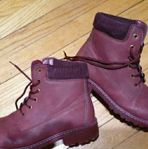 Epicstep plum colored combat boots